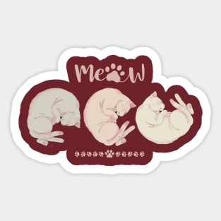 Three Cats Sticker